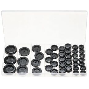 Rubber Grommets for Wiring, Rubber Grommet for 1-1/2" Drill Hole, 8 pcs Black Double-Sided Rubber Plug Solution for Wire Protection
