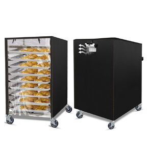 Bun Pan Sheet Rack Cover,Bread Speed Rack Cover,Fit 20 Tier / 10 Tier Bakery Rack for Home Kitchen Commercial Pizza Rack(20-Tier Rack Cover - Clear Panels with Breathable Mesh Vent)