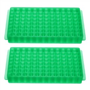 PATIKIL 96 Wells Tube Rack, 2pcs Vial Rack Double Panel Centrifuge Tube Holder for Microcentrifuge Tubes 0.2/0.5/1.5/2ml, Green
