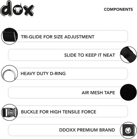 طوق DDOXX Airmesh للكلاب - أطواق قوية وقابلة للتعديل للكلاب - مقاس L (أحمر) in Kuwait