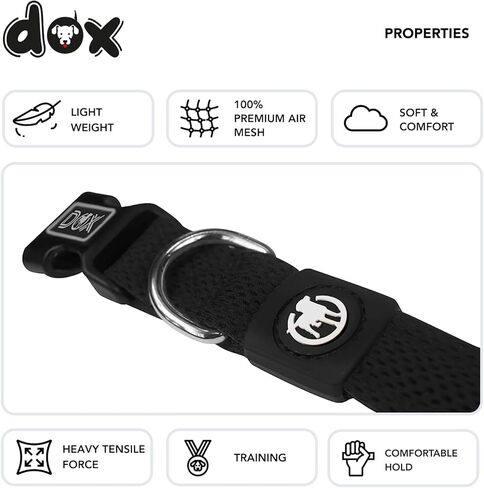 طوق DDOXX Airmesh للكلاب - أطواق قوية وقابلة للتعديل للكلاب - مقاس L (أحمر) in Kuwait