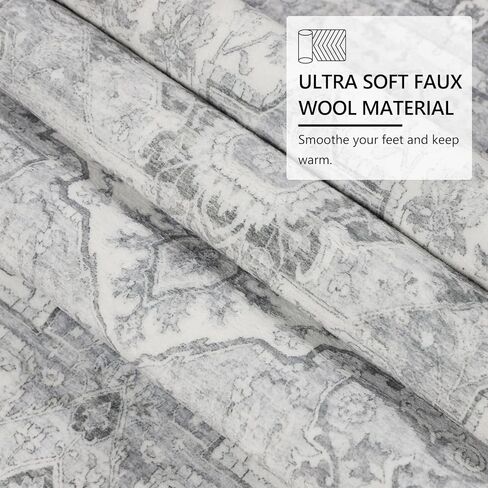 Falflor 2'X8' Vintage Hallway Runner Rug Non Slip Distressed Hallway Runner Rug Boho Washable Floor Entryway Carpet for Hallways Laundry Room Kitchen Bathroom in Kuwait