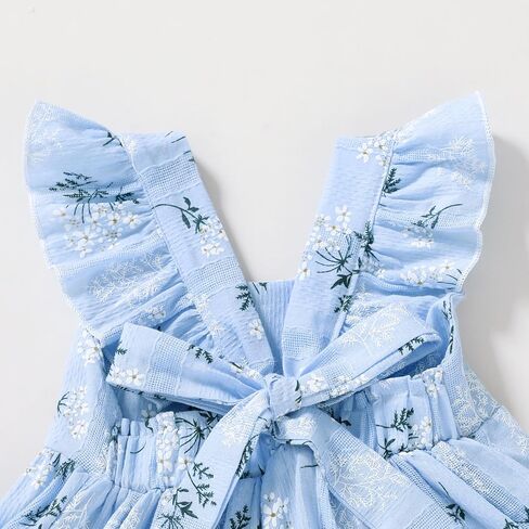 YOUNGER TREE Toddler Baby Girls Dress Summer Ruffle Sleeve Halter Casual Kids Beach Sundress in Kuwait