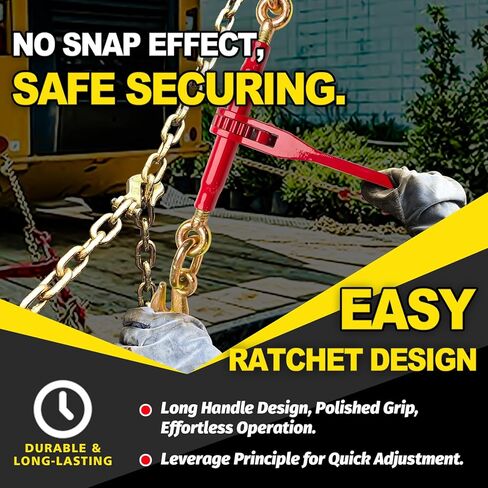 Ratchet Chain Binders 1/4'' - 5/16'' | 2-Pack Load Binders w/Clevis Hooks | 2,600 Lbs Working Load | Compatible with G43, G70 & G80 Chains | Secure Tie Down Binder for Hauling and Towing in Kuwait