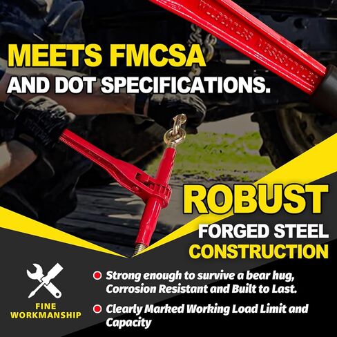 Ratchet Chain Binders 1/4'' - 5/16'' | 2-Pack Load Binders w/Clevis Hooks | 2,600 Lbs Working Load | Compatible with G43, G70 & G80 Chains | Secure Tie Down Binder for Hauling and Towing in Kuwait