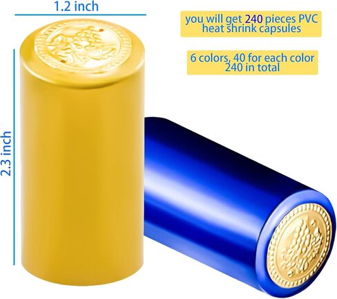 MotBach 240 Pcs Heat Shrink Caps, Wine Shrink Wrap Wine Bottle Shrink Caps Wine Bottle Tops for Wine Cellars And Home Use in Saudi Arabia