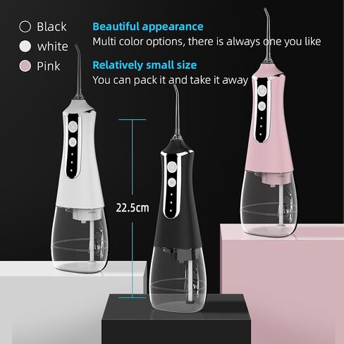 water flosser,Cordless Portable Flosser Rechargeable,IPX7 Waterproof 300ml Water Tank Electric Waterflosser Flossing Machine, Water Dental Flosser Teeth Pick 5 Nozzle Types in Saudi Arabia