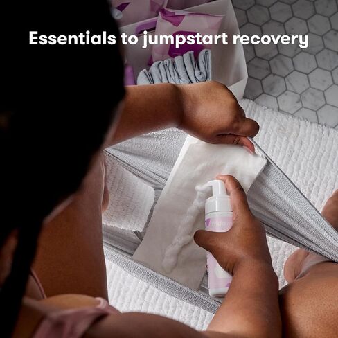 Frida Mom Postpartum Recovery Essentials Kit, Includes Disposable Underwear, Instant Ice Maxi Pads, Perineal Healing Foam, Perineal Healing Pad Liners and Upside Down Peri Bottle (11pc Gift Set) in Saudi Arabia