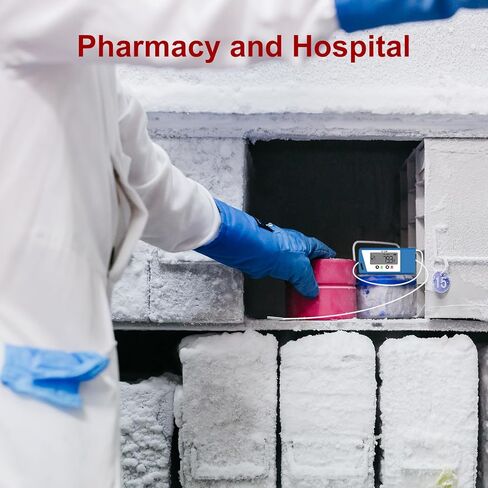 مسجل بيانات درجة الحرارة TE-04 مع مسبار خارجي 1.5 متر، تقرير PDF وCSV تلقائي، 35000 نقطة، وظيفة تسجيل الإيقاف المؤقت للشاشة الكبيرة، مسجل درجة الحرارة لتخزين لقاحات الشحن بسلسلة باردة in Kuwait