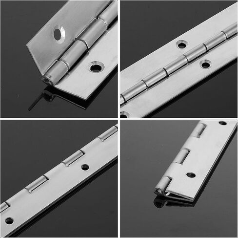 2pcs Continuous & Piano Hinges 12 Inch Heavy Duty Stainless Steel Piano Hinge for Thickness Folding Cabinet Door Toolbox Wooden Box Metal Plate Furniture Industrial Project, Screw Included in Saudi Arabia