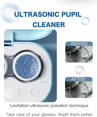 Ultrasonic Contact Lens Cleaner Machine, with Timer Display,Fit Disposal Soft Lens, Colored Contact Lens, RGP Lens and OK Lens (Gradient Blue) in Saudi Arabia