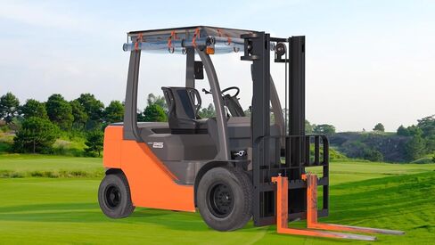 CHENGNAN Forklift Cover,Can Be Rolled Up On All Sides,All Weather Protection,Forklift Cover For Rain Up to 6000LB,Ultra-Transparent EVA&Brown Canopy, Forklift Cover Waterproof in Saudi Arabia