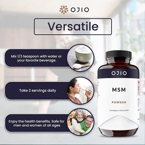 Pure MSM OptiMSM Powder is Kosher | Vegan | Gluten Free | Non-GMO | No Pesticides or Herbicides -16 Ounce, 1 Pack in Saudi Arabia
