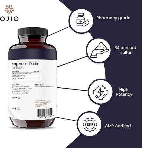 Pure MSM OptiMSM Powder is Kosher | Vegan | Gluten Free | Non-GMO | No Pesticides or Herbicides -16 Ounce, 1 Pack in Saudi Arabia