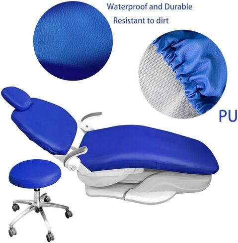 مجموعة غطاء كرسي الأسنان، أغطية حماية كاملة من جلد البولي يوريثان، 4 قطع/مجموعة، حماية مرنة مقاومة للماء لمعدات طب الأسنان (أسود) in Kuwait