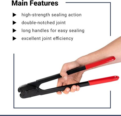 IDL Packaging C-3126 Double Notched Front Action Sealer/Crimper for 3/4" Steel Strapping – Durable Tool with Long Handle – Good for Horizontal and Vertical Operation – Heat-Treated Wearing Steel Parts in Saudi Arabia