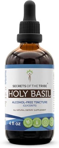 Secrets of the Tribe Holy Basil Tincture Alcohol-Free Extract, Holy Basil (Ocimum Tenuiflorum) Dried Herb Tincture Supplement (2 FL OZ) in Saudi Arabia