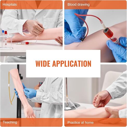 VEVOR Phlebotomy Practice Kit, IV Venipuncture Intravenous Training Kit, High Simulation IV Practice Arm Kit with Carrying Bag, Practice and Perfect IV Skills, for Students Nurses and Professionals in Saudi Arabia