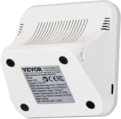 VEVOR Mini Air Quality Monitor 8-in-1, Professional PM2.5 PM10 PM1.0 Particle Counter, Formaldehyde, Temperature, Humidity, TVOC AQI Tester for Indoor/Outdoor, Air Quality Meter w/Alarm Thresholds in Saudi Arabia