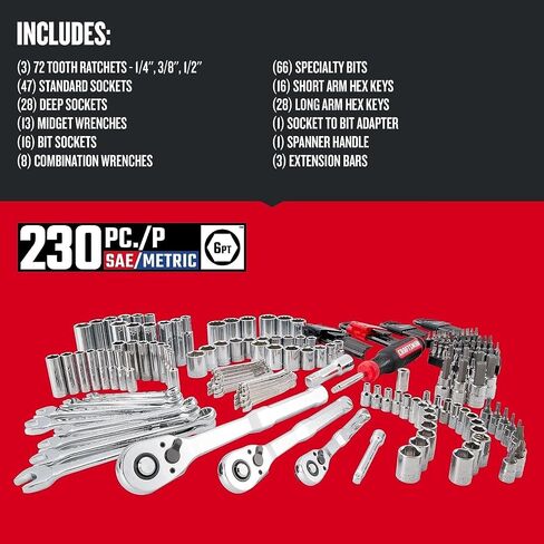 CRAFTSMAN VERSASTACK Mechanics Tool Set, 1/4 in, 3/8 in, and 1/2 in Drive, 230 Piece (CMMT45306) in Saudi Arabia