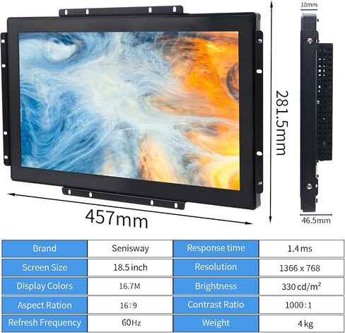 شاشة لمس سعوية صناعية 21.5 بوصة 10 نقاط، مقاومة للماء IP65 1920x1080 @ 60 هرتز TFT LCD IK08 شاشة لمس بتصميم إطار مفتوح مناسبة للأكشاك in Kuwait