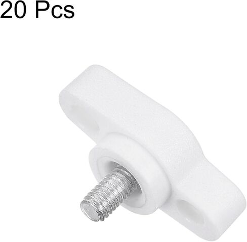 20pcs Tee Wing Knobs Thumb Screws M4 x 6mm Standard Male Thread Plastic T Knobs Handles Hand Clamping Knobs Grip Thumbscrew, White in Saudi Arabia