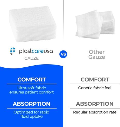 200 Gauze Pads 3x3 - Soft 4-Ply Non Woven Gauze Sponges - Non Sterile Dental Gauze & Esthetic Wipes - All Purpose Medical Gauze Squares for First Aid, Surgical, Wound Dressing in Saudi Arabia