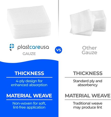200 Gauze Pads 3x3 - Soft 4-Ply Non Woven Gauze Sponges - Non Sterile Dental Gauze & Esthetic Wipes - All Purpose Medical Gauze Squares for First Aid, Surgical, Wound Dressing in Saudi Arabia