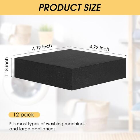 12 Pack Anti Vibration Pads for Washing Machine 4.72'' x 4.72'' x 1.18'' EVA Shock Absorbing Washer Pads Anti Vibration Washer Mat Protector Noise Dampening for Washing Machine Dryer Treadmill in Saudi Arabia