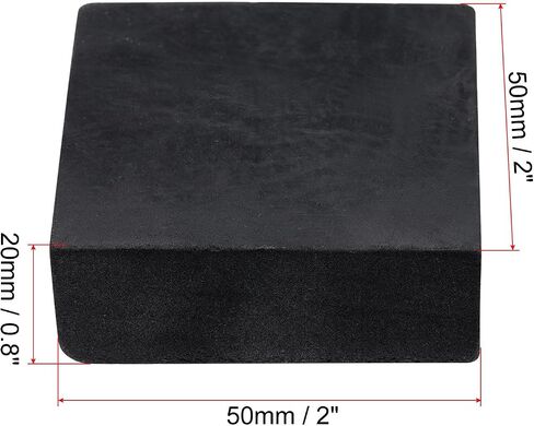 uxcell 4pcs Rubber Anti-Vibration Pads Hard Pad, 50mm Square Vibration Isolation Mats, 20mm Thickness Non-Slip Rubber Blocks, Anti-Skid Anti Noise for HVAC, Compressor, Air Conditioner in Saudi Arabia