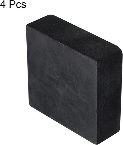 uxcell 4pcs Rubber Anti-Vibration Pads Hard Pad, 50mm Square Vibration Isolation Mats, 20mm Thickness Non-Slip Rubber Blocks, Anti-Skid Anti Noise for HVAC, Compressor, Air Conditioner in Saudi Arabia
