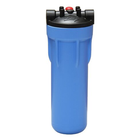 Pentair Pentek 158623 3G غطاء مرشح رفيع الخط، 1/2 بوصة NPT #10 تحت الحوض غطاء فلتر مياه شفاف، غطاء دعامة تثبيت مع زر تخفيف الضغط، 10 بوصة، أزرق/شفاف in Kuwait