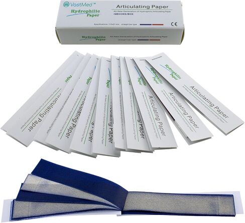 144 Sheets Dental Grade Articulating Papers by VASTMED | Micron Bite Articulating Paper & Film Doubled Side for Occlusal and Interproximal Adjustments in Kuwait
