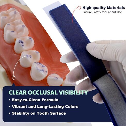 144 Sheets Dental Grade Articulating Papers by VASTMED | Micron Bite Articulating Paper & Film Doubled Side for Occlusal and Interproximal Adjustments in Kuwait