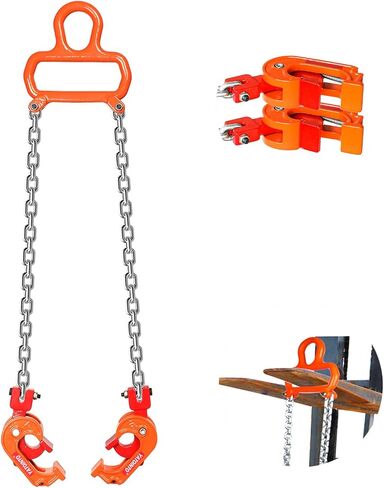 رافع طبل سلسلة محدث 2200 رطل 1 طن مع مقبض برغي تثبيت طبل رافع G80 سلسلة رفع مجلفنة خطاف ذاتي القفل للتعامل مع طبل بلاستيكي ومعدني سعة 55 جالون بواسطة رافعة شوكية أو رافعات in Kuwait