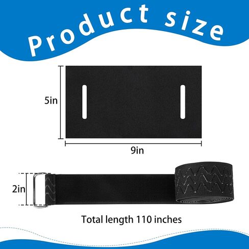 2 Set 110" Extra Long Floating Water Mat Straps with Pad Protectors- Adjustable Elastic Floating Mat Storage Straps- Reusable Anti-Slip Water Pad Fastener Securing Straps for Most Water Mats in Saudi Arabia