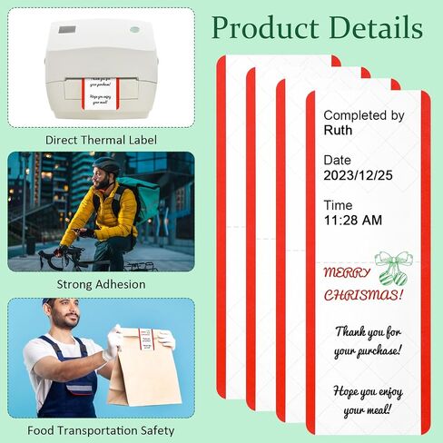 500 Pcs Tamper Seal Stickers 2.2'' x 6'' Tamper Evident Thermal Labels Tamper Proof Stickers Tamper Evident Sticker Safety Seal Writable Adhesive Tamper Proof Stickers for Drink Gift Packing in Saudi Arabia