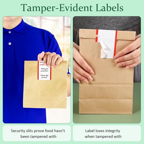 500 Pcs Tamper Seal Stickers 2.2'' x 6'' Tamper Evident Thermal Labels Tamper Proof Stickers Tamper Evident Sticker Safety Seal Writable Adhesive Tamper Proof Stickers for Drink Gift Packing in Saudi Arabia