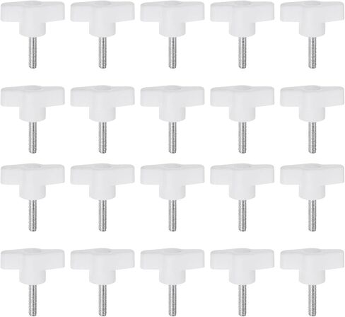 20pcs Wing Knobs M5 x 50mm Male Thread Plastic Tee Stud Knobs T Threaded Handles Hand Clamping Tightening Thumb Screws Thumbscrew, Black in Saudi Arabia