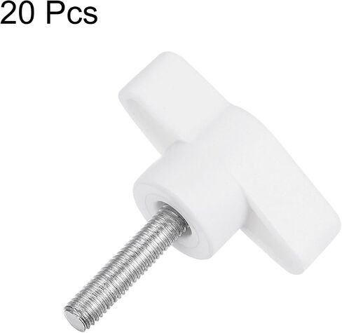 20pcs Wing Knobs M5 x 50mm Male Thread Plastic Tee Stud Knobs T Threaded Handles Hand Clamping Tightening Thumb Screws Thumbscrew, Black in Saudi Arabia