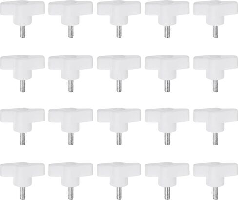 20pcs Wing Knobs M5 x 50mm Male Thread Plastic Tee Stud Knobs T Threaded Handles Hand Clamping Tightening Thumb Screws Thumbscrew, Black in Saudi Arabia