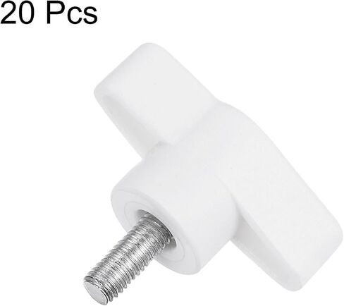 20pcs Wing Knobs M5 x 50mm Male Thread Plastic Tee Stud Knobs T Threaded Handles Hand Clamping Tightening Thumb Screws Thumbscrew, Black in Saudi Arabia