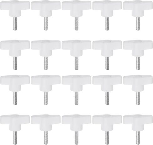 20pcs Wing Knobs M5 x 50mm Male Thread Plastic Tee Stud Knobs T Threaded Handles Hand Clamping Tightening Thumb Screws Thumbscrew, Black in Saudi Arabia