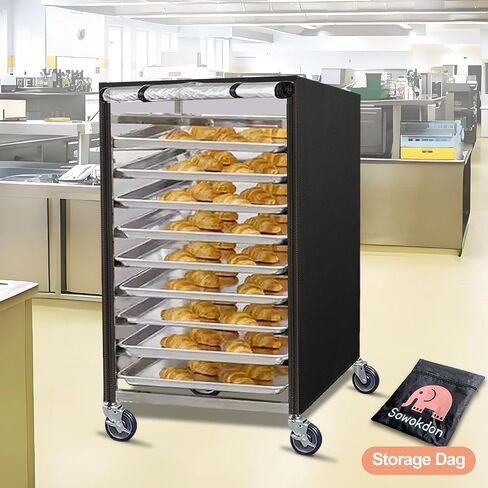 Bun Pan Sheet Rack Cover,Bread Speed Rack Cover,Fit 20 Tier / 10 Tier Bakery Rack for Home Kitchen Commercial Pizza Rack(20-Tier Rack Cover - Clear Panels with Breathable Mesh Vent) in Saudi Arabia