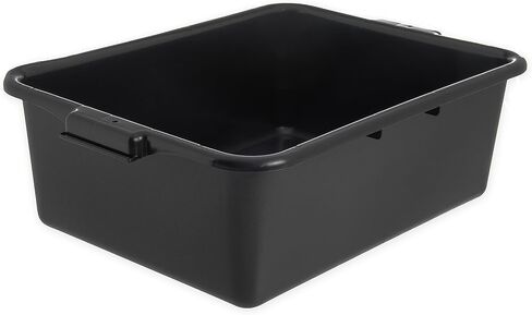Carlisle FoodService Products Comfort Curve Tote Box Bus Box with Reinforced Rim for Kitchen, Restaurants, And Fast Food, Plastic, 7 Inches, Black in Saudi Arabia