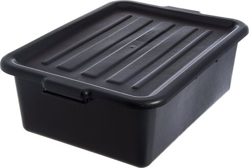 Carlisle FoodService Products Comfort Curve Tote Box Bus Box with Reinforced Rim for Kitchen, Restaurants, And Fast Food, Plastic, 7 Inches, Black in Saudi Arabia