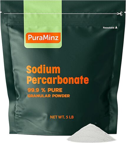 Sodium Percarbonate (5lbs) -Premium Oxygen Bleach/Solid Hydrogen Peroxide. Color-Safe Stain & Grime Remover, Multi-Use Cleaner for Home & Laundry- Packed in Durable Resealable Packaging. in Saudi Arabia