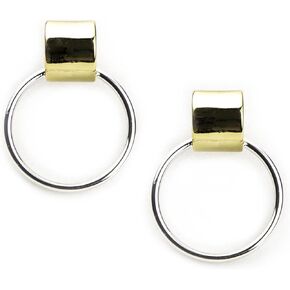 Gold and Silver Two Tone Earrings For Women