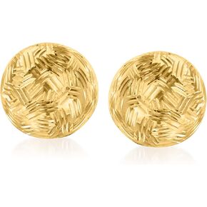 Ross-Simons Italian 18kt Yellow Gold Diamond-Cut Dome Stud Earrings