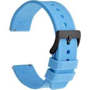 WOCCI Stripes Texture Silicone Rubber Watch Bands, Quick Release, Strap Width 18mm 20mm 22mm 24mm